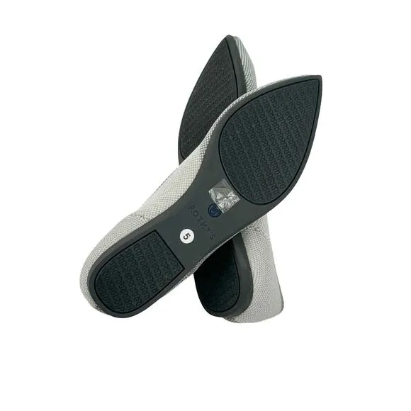 Rothy's The Point Ballet Flat Slip-On Comfortable Gull Gray Size W5 NWOT