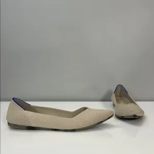 Rothy’s The Point Ecru Flats With Tortoise Shell Outsoles Size 7
