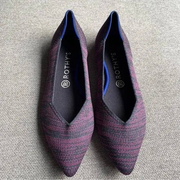Rothy’s The Point Flat Heather Magenta Shoes Slip on Women’s 9.5
