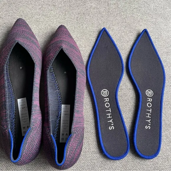 Rothy’s The Point Flat Heather Magenta Shoes Slip on Women’s 9.5