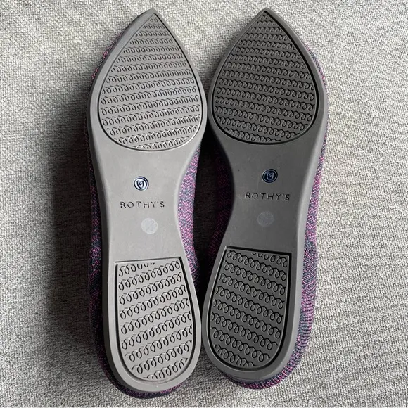 Rothy’s The Point Flat Heather Magenta Shoes Slip on Women’s 9.5