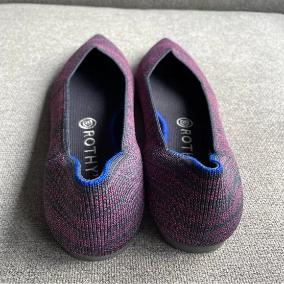 Rothy’s The Point Flat Heather Magenta Shoes Slip on Women’s 9.5