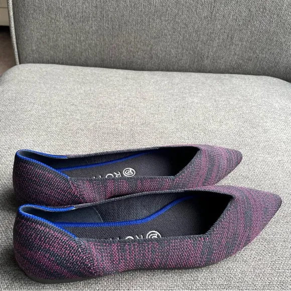 Rothy’s The Point Flat Heather Magenta Shoes Slip on Women’s 9.5