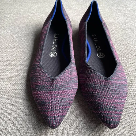 Rothy’s The Point Flat Heather Magenta Shoes Slip on Women’s 9.5