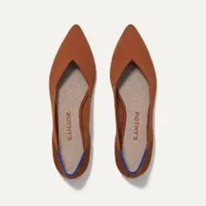 Rothy's The Point Toe Ballet Flat Slip-On Brandy Brown Size W7.5 NWOT