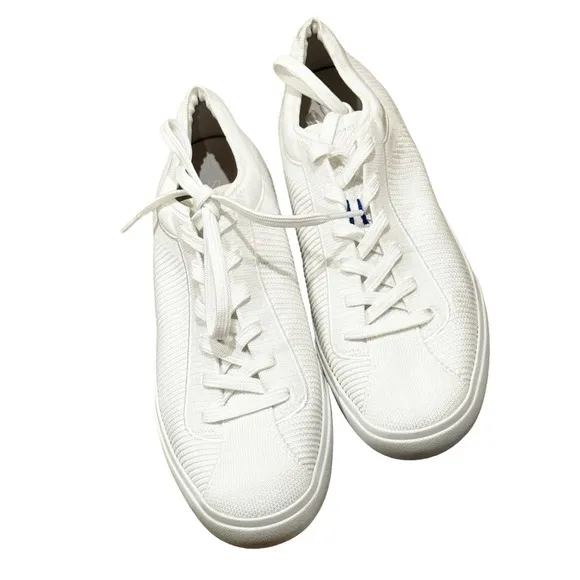 Rothy's The RS02 Sneaker The Lace Up White Sneaker Shoes Size 9 NWOB