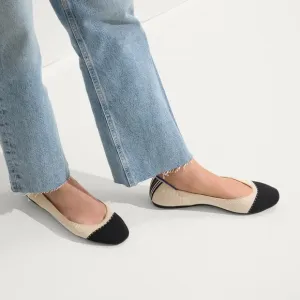 Rothy’s The Square Tuxedo Black and Cream Women's Flats size 9.5
