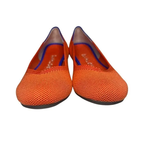 Rothy’s Women’s 7 The Flat Persimmon Marine Stripe Slip On Shoes Round Toe