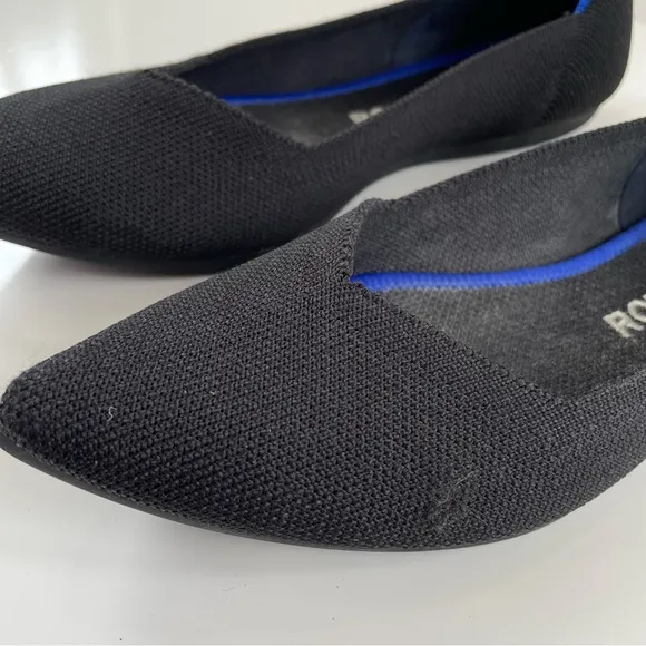 Rothy's Women's Black Solid The Point Flats Slip On Shoes Size 6.5