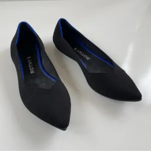 Rothy's Women's Black Solid The Point Flats Slip On Shoes Size 6.5