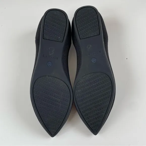 Rothy's Women's Black Solid The Point Flats Slip On Shoes Size 6.5