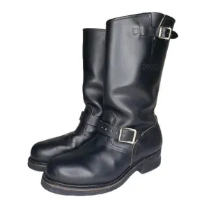 SAFETY FIRST Mens 8 D Black Leather Motorcycle Engineer Boots Steel Toe 1551