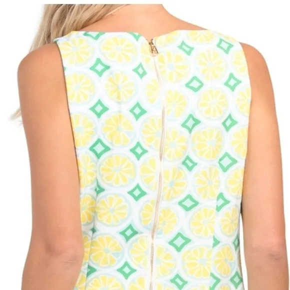 𝅺Sail To Sable Lemon Printed Crepe Shift Dress