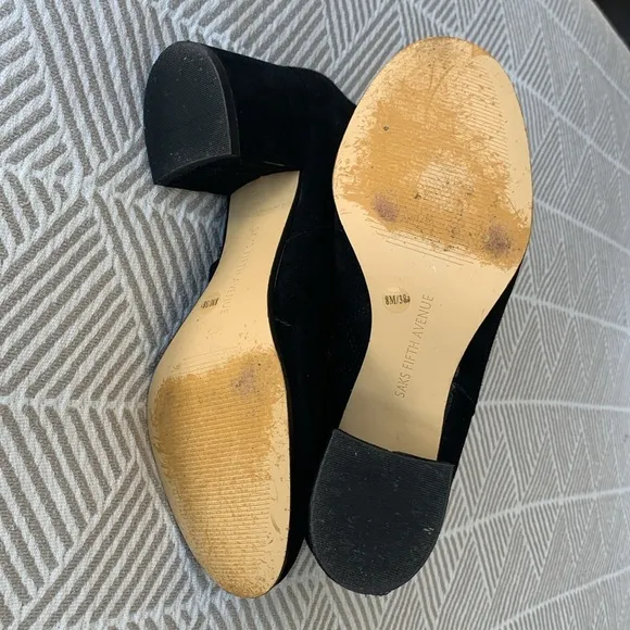 Saks Fifth Avenue suede leather block heel boots size 8