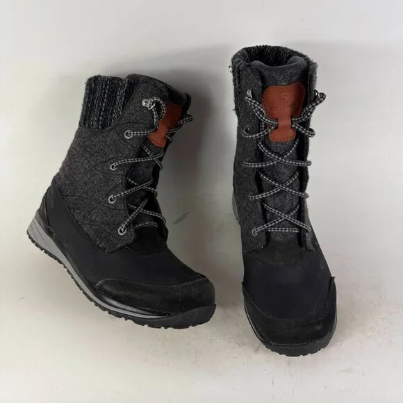 Salomon Hime Mid Snow Bootie Women's 6.5 Gray Lace-Up Waterproof Winter Boots