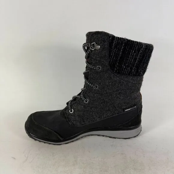 Salomon Hime Mid Snow Bootie Women's 6.5 Gray Lace-Up Waterproof Winter Boots