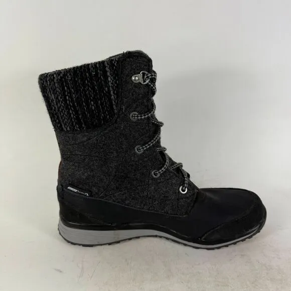 Salomon Hime Mid Snow Bootie Women's 6.5 Gray Lace-Up Waterproof Winter Boots