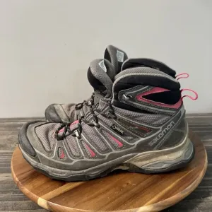 Salomon X Ultra 2 Mid GTX Womens Size 7 Pink Hiking Ankle Boots Shoes 371477
