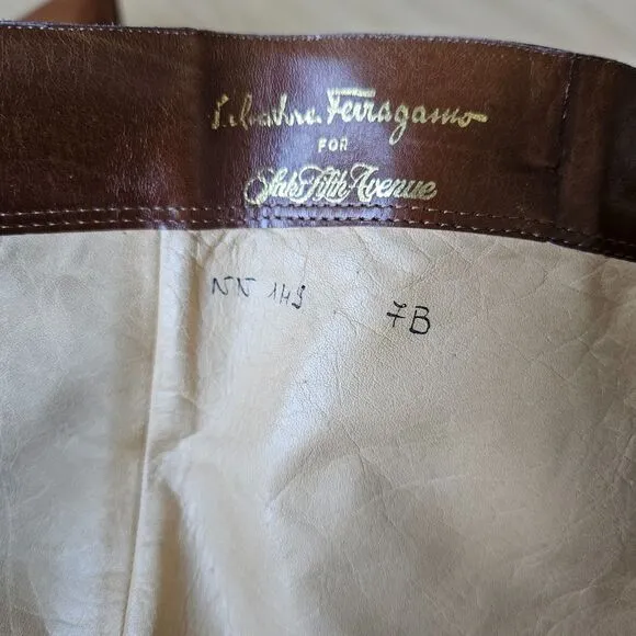 Salvatore Ferragamo CARLA women's‎ Brouged Leather Dress Boots, Camel size 7