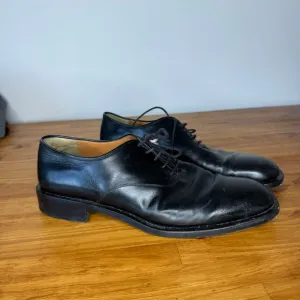 Salvatore Ferragamo Oxford Black Leather Lace Up Dress Shoes Size 10.5