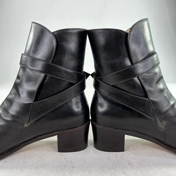 Salvatore Ferragamo Womens Leather Strappy Buckle Ankle Boots US 7 AA Dark Brown