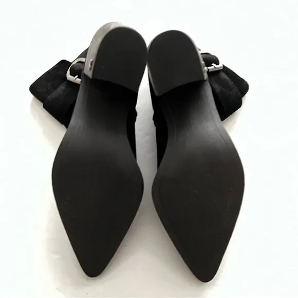 Sam Edelman Black Leonia Buckled Suede Booties Size 8.5