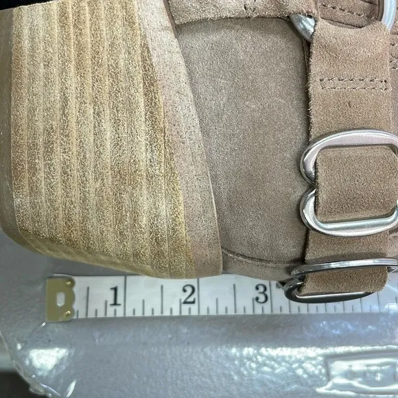 SAM EDELMAN Boots Ankle Booties Bellamie Brown Taupe Leather Harness Size 7.5
