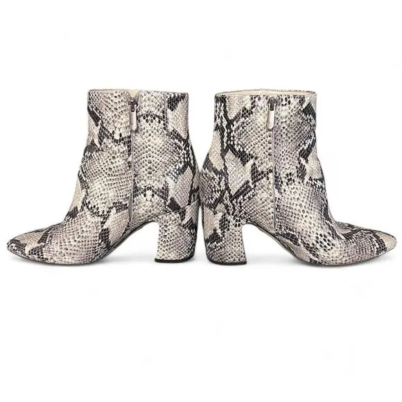Sam Edelman Hilty Snake‎ Skin Ankle Boot Block Heel Pointed Toe US 8M EUR 38