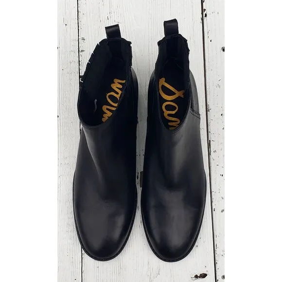 Sam Edelman Kati Women Size 8 / UK 6 / EU 38.5 Ankle Leather Boots Black NEW