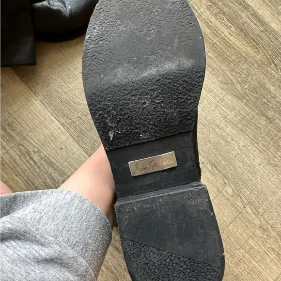 Sam Edelman Leather Buckle Bevin Boots in Black | Size 8