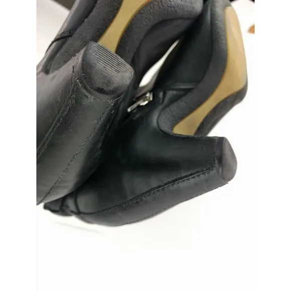 Sam Edelman Maddox Black Leather Side Zip Ankle Boots Womens Booties Size 7.5 M