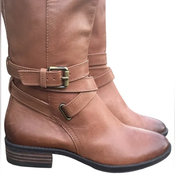 Sam Edelman Pansy Boots with double strap and decorative buckle - Brown