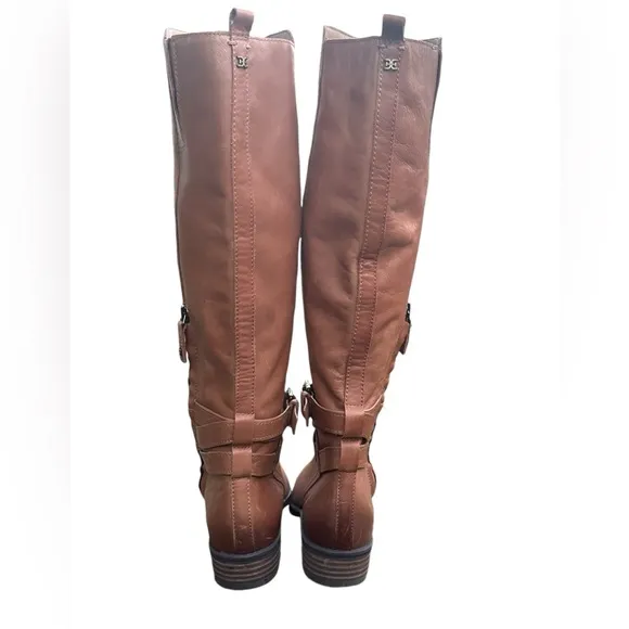 Sam Edelman Pansy Boots with double strap and decorative buckle - Brown