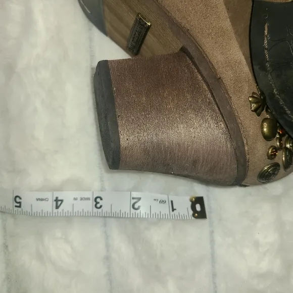Sam Edelman Tan Heeled Boots with Studded Accents