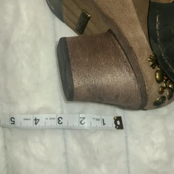 Sam Edelman Tan Heeled Boots with Studded Accents