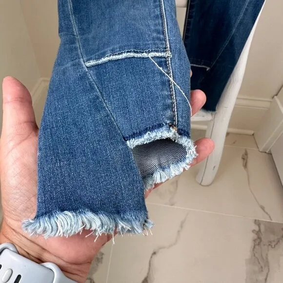 Sam Edelman The Kitten Step Ankle Mid Rise Skinny Blue Jeans SZ 26