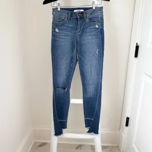 Sam Edelman The Kitten Step Ankle Mid Rise Skinny Blue Jeans SZ 26