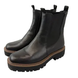 Sam Edelman Womens 8 Laguna Chelsea Boot Black Leather Waterproof Pull On
