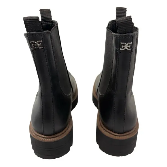 Sam Edelman Womens 8 Laguna Chelsea Boot Black Leather Waterproof Pull On