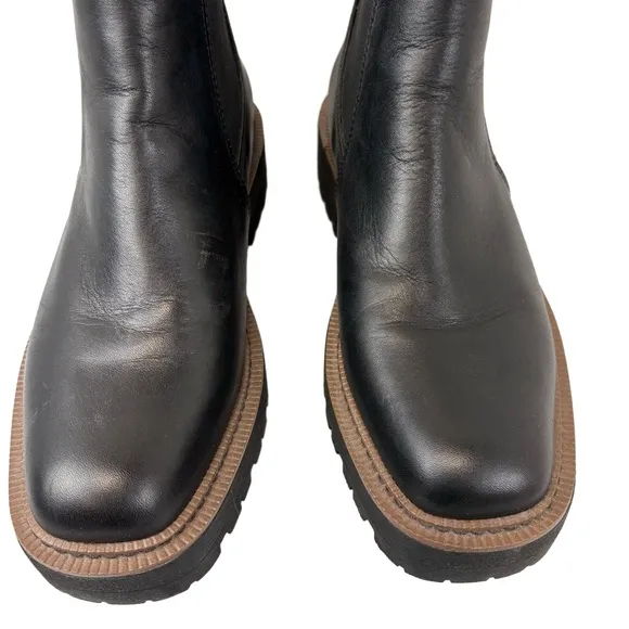 Sam Edelman Womens 8 Laguna Chelsea Boot Black Leather Waterproof Pull On
