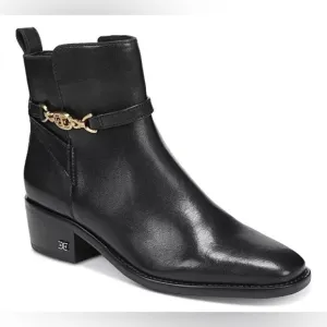 Sam Edelman Women's Brawley Buckled Ankle Boots Black Leather 6M