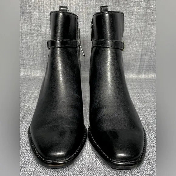 Sam Edelman Women's Brawley Buckled Ankle Boots Black Leather 6M