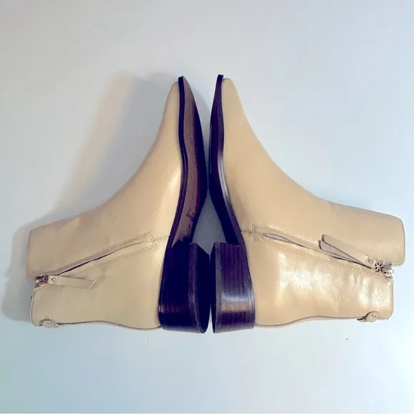 Sam Edelman Women’s Leather Thatcher Ankle Boots in Eggshell Size 9.5 New In Box