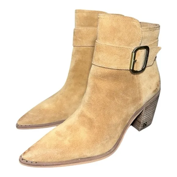 Sam Edelman women’s Leonia Tan Suede Ankle Boots size 7.5