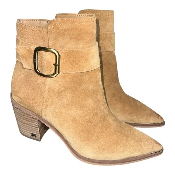 Sam Edelman women’s Leonia Tan Suede Ankle Boots size 7.5