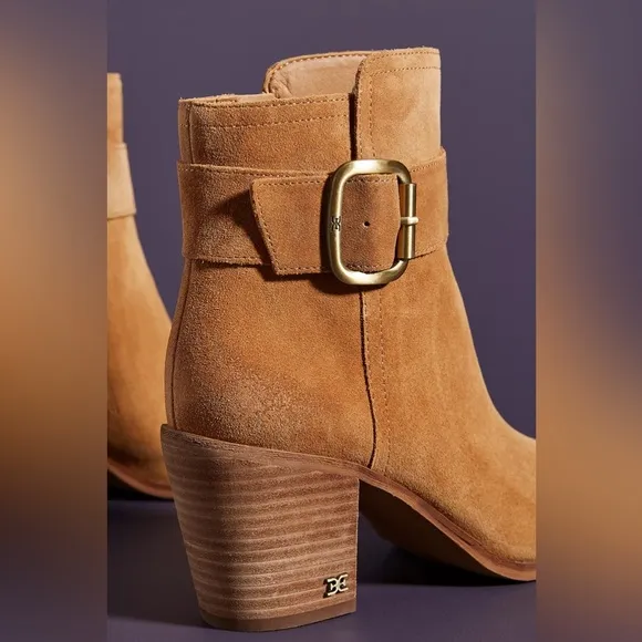 Sam Edelman women’s Leonia Tan Suede Ankle Boots size 7.5