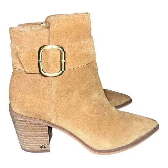 Sam Edelman women’s Leonia Tan Suede Ankle Boots size 7.5