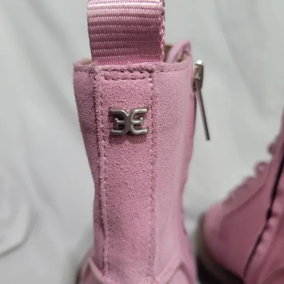 Sam Edelman Women's Pink Suede Waterproof Lue Combat Boots Size 6 NWT