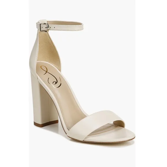 Sam Edelman Yaro Ankle Strap Sandal Modern Ivory Leather Women’s 10.5 READ ALL