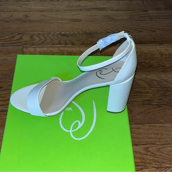 Sam Edelman Yaro Ankle Strap Sandal Modern Ivory Leather Women’s 10.5 READ ALL